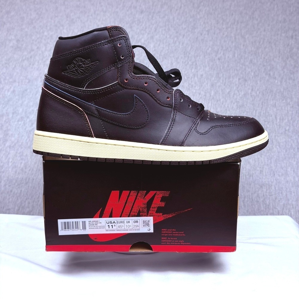 Nike Air Jordan 1 Retro High OG Black Muslin DZ5485-002 Mens 11.5 Sneakers